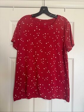 dip Red Short Sleeve Star Scatter Tee